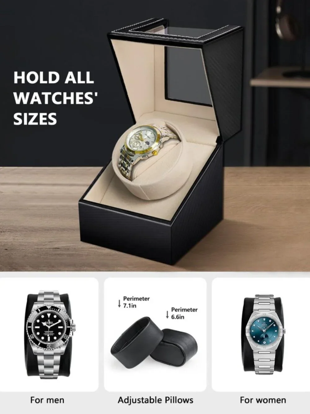 Automatic Watch Winder Box for Single Watches - Elegant Display & Storage